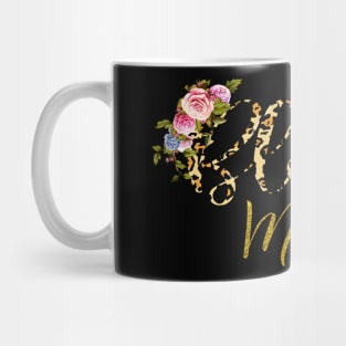 Blessed mama with cheetah and floral Mug